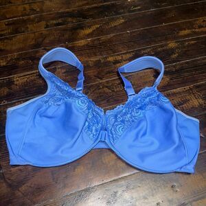 Glamorise blue Front Closure full figure 44DD Lacy sexy Bra